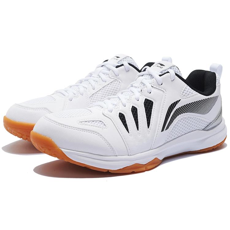 New LiNing Ace Shock Absorbers Slip Resistant, Abrasion Resistant, Breathable Low Top Badminton Shoes Men's Standard White AYTP011-15