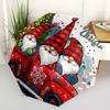 1pc Merry Christmas Gnomes On Red Pickup Truck with Snowflakes, Festive Gift for Fans, Travelers, Everyday Use, Automatic Opening/Closing Umbrella Wit