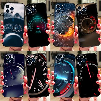 Étui de téléphone de voiture avec compteur de vitesse, pour iPhone Samsung Galaxy Redmi Xiaomi Oppo OnePlus Note SA 7 8 9 10 11 12 13 14 20 21 22 23 53 54 Pro Max Plus Ultra