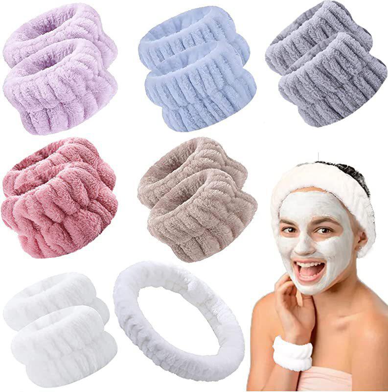 Autumn And Winter New Plush Rabbit Ears Hair Band, Wrist Band, Face Wash, Moisture-Proof Sleeve Artifact Three-Piece Set, Headband, Headband.