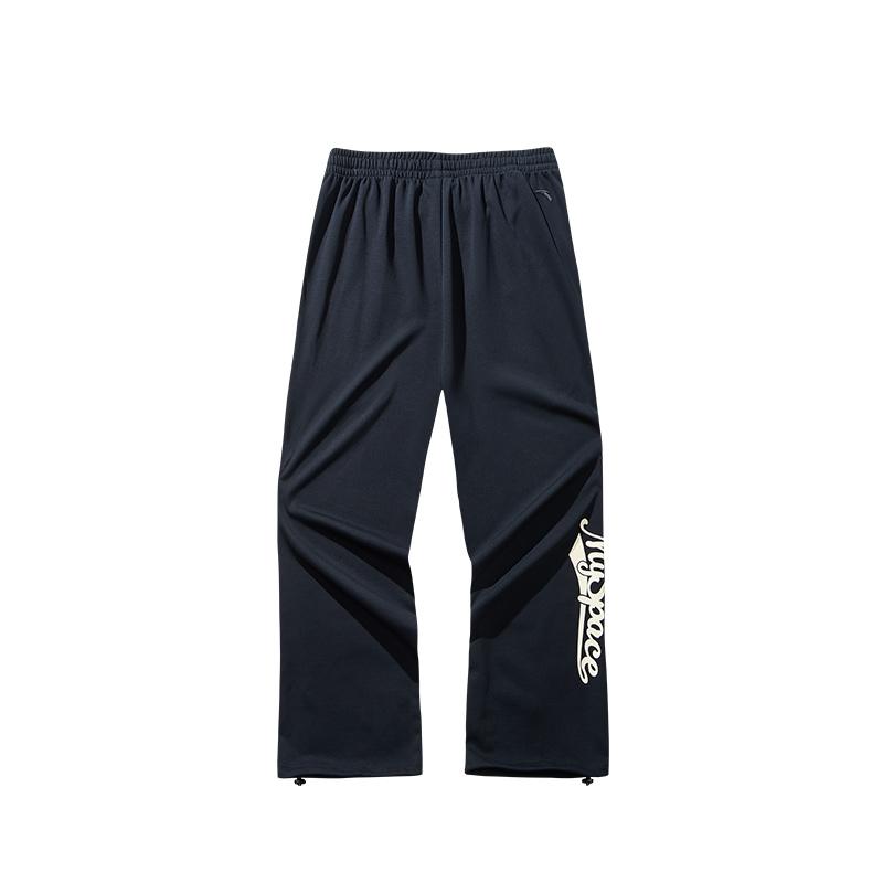 Anta Basketball Series Printed Comfortable Loose Casual Simple Knitted Sports Pants Men bottoms Basic-Black 952511307-2