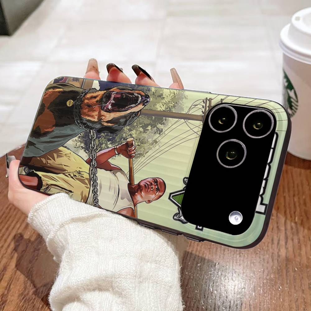 

D-Decor T-Theft A-Auto G-GTA Video Game For IPhone 15 16 17 14 13 12 11 Pro Max 16E 16 Plus 17 Air Corrugated Shockproof Phone iPhone 16