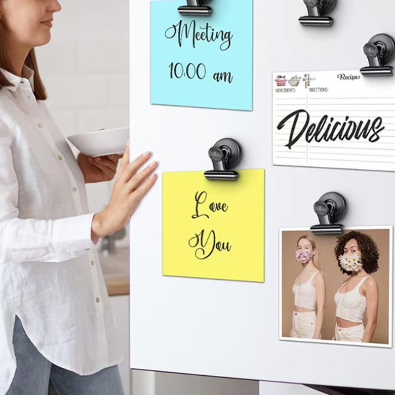 3Pcs Strong Magnets Magnetic Clips Bulldog Clips Heavy Duty Magnetic Clips Perfect For Whiteboard Magnets Photo Displays Home