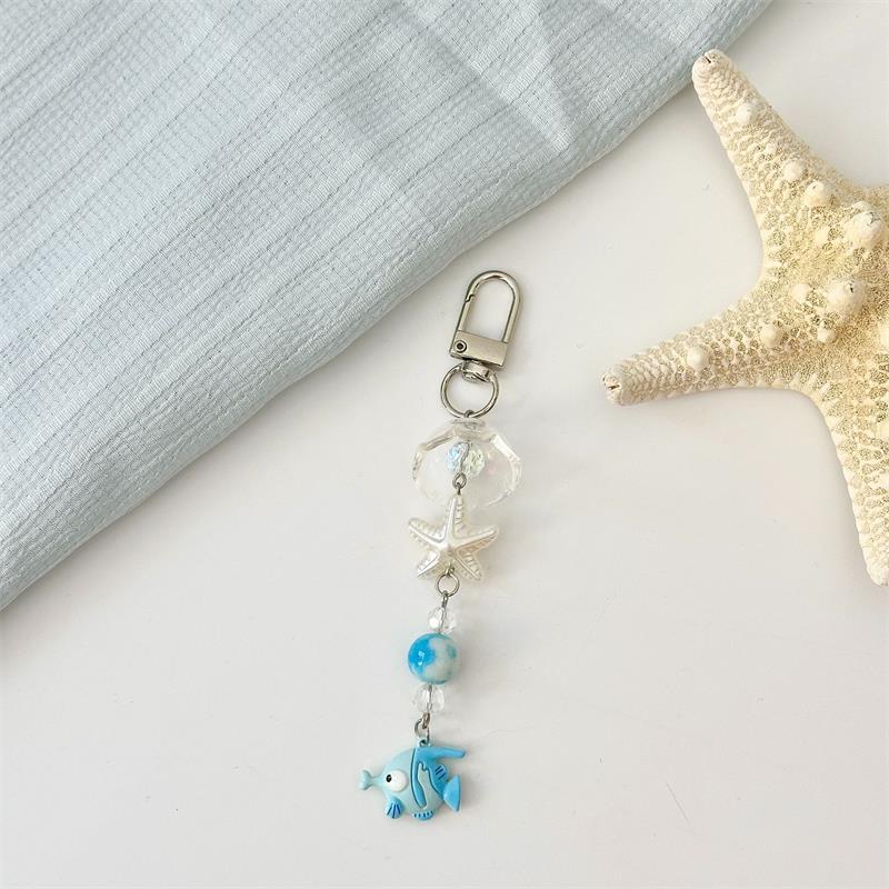 Cute Clownfish Starfish Wind Chimes Phone Lanyard Strap Keyring Pendant Anti Lost Phone Chain Bag Ornament Cell Phone Charm Gift