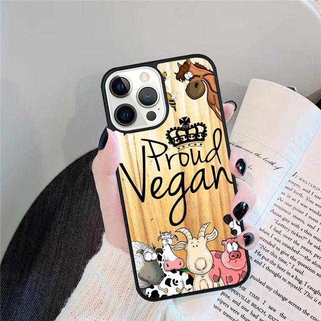 Proud Vegan Life Quote Phrase Cover For iPhone 17 Air 15 16 14 13 12 Pro Max 11 Pro Max Plus Phone Case Coque