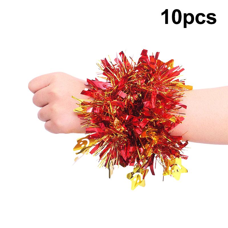 10 Stück Buntes Lametta Armband Elastisches Band Erwachsene Kinder Universal Tanzaufführung Requisite Cheerleading Team Lametta Armband