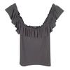 Korean Dongdaemun Off-Shoulder Ruffle Crop Top: Slimming, Sexy, Pure Desire Style for Women