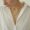 14K Gold Plated Sterling Silver Adjustable Double-Layer Geometric Necklace - European & American Fashion
