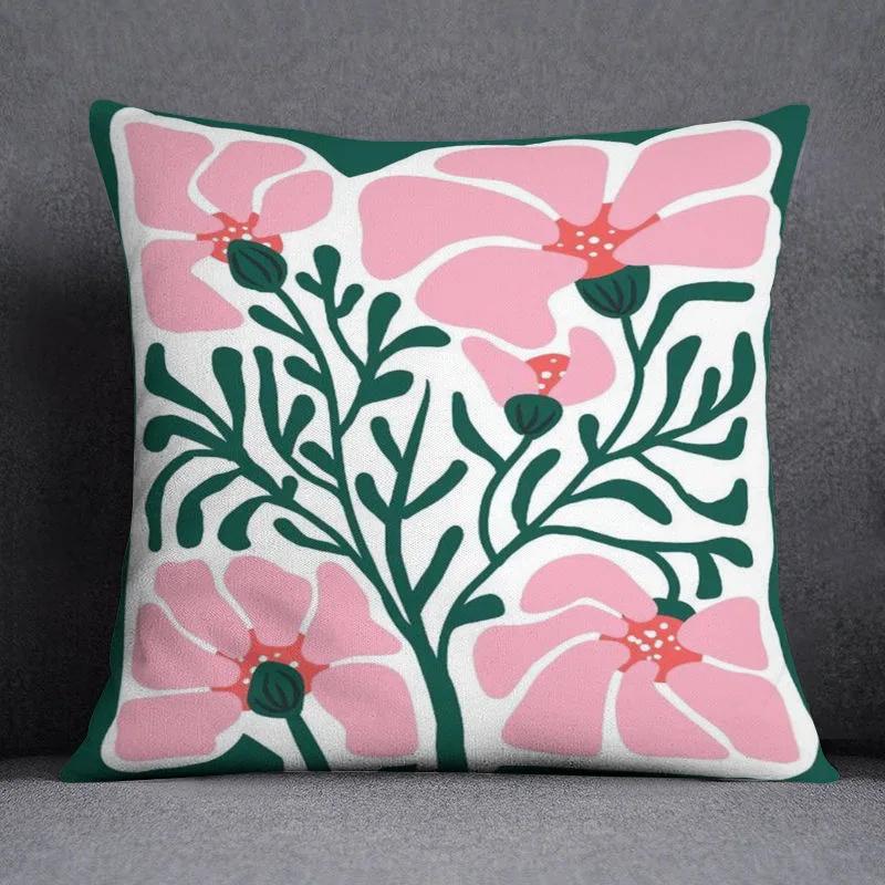 Light Simple Style Pillowcase Sofa Pillow Cushion Cover Bedroom Bedside Pillow Cover Waist Pillow