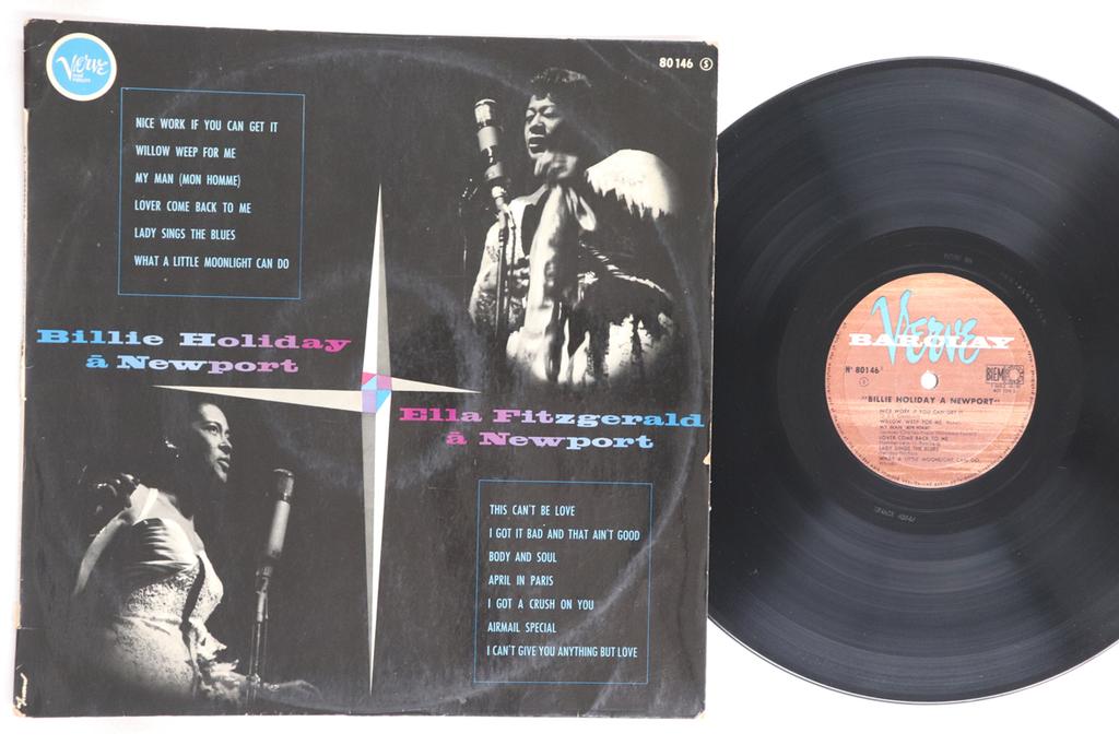LP Record ELLA FITZGERALD, BILLIE HOLIDAY - At Newport 80146 BARCLAY 1959 France Jazz Used