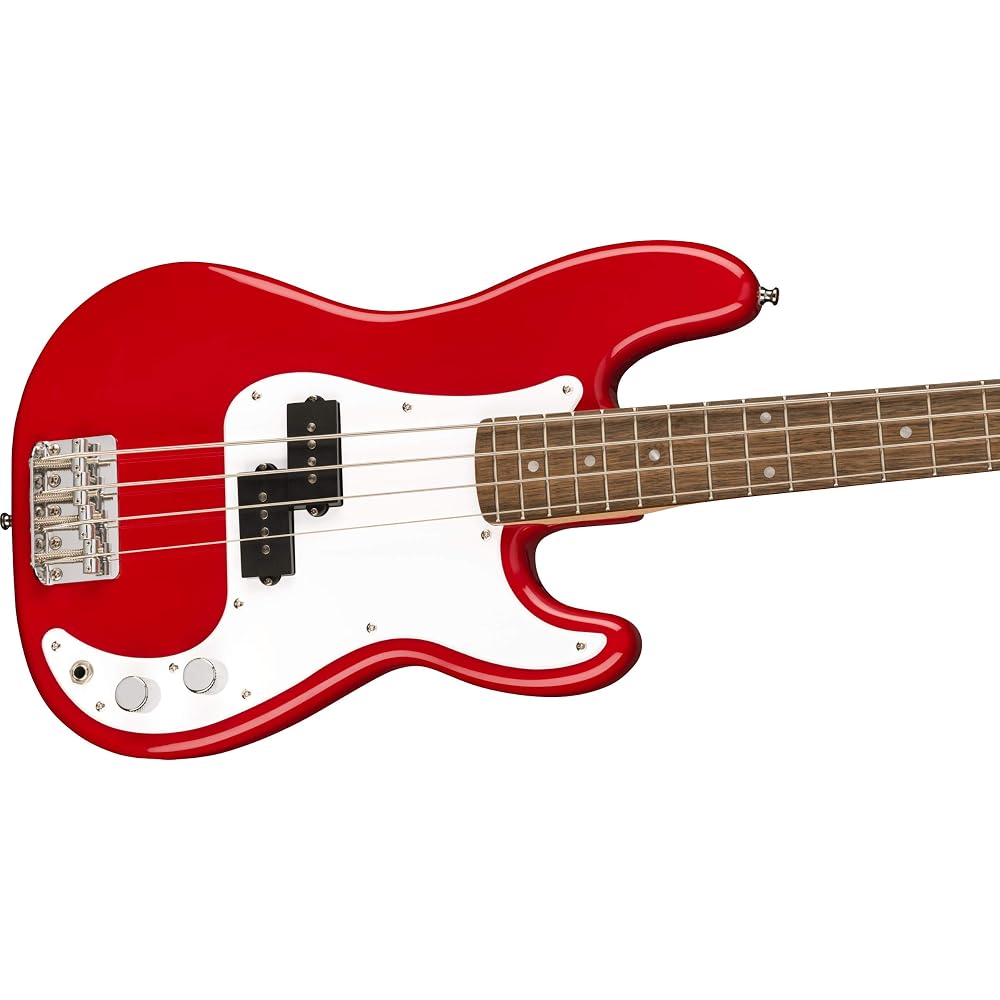 Squier Mini P Bass® Electric Bass, Laurel Fingerboard, Dakota Red 370127554 (Soft Case Included)