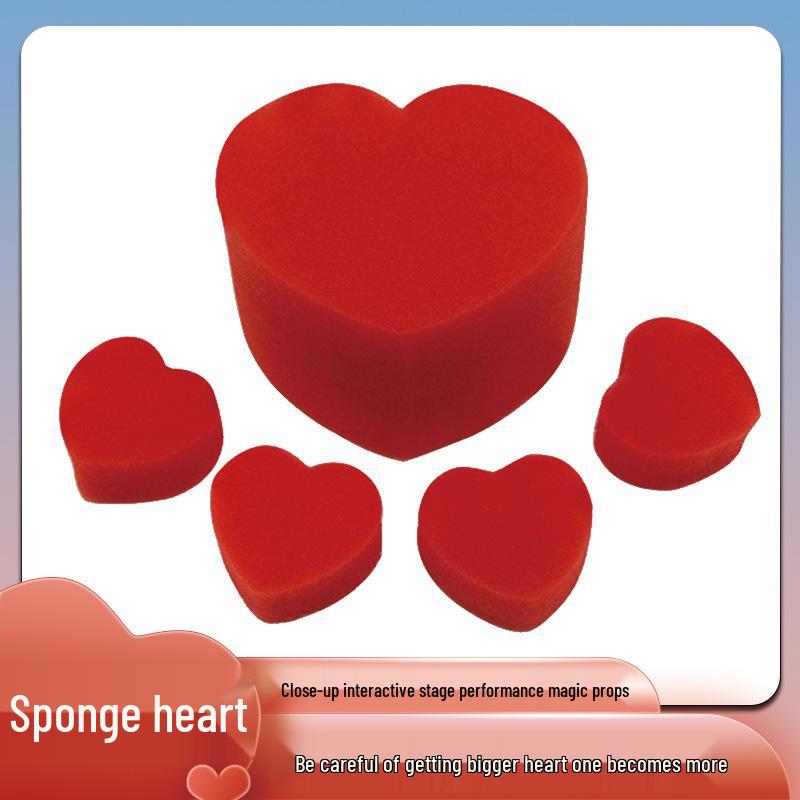 Double Heart Magic Sponge Prop: Interactive Performance Toy for Students and Street Shows