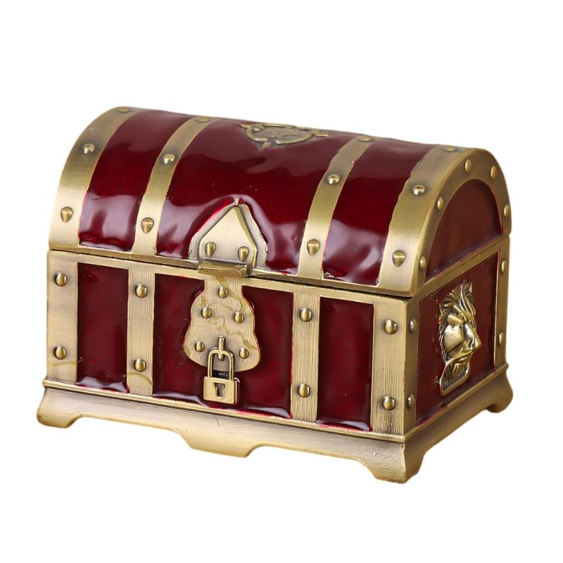 Vintage Inspired Zinc Alloy Jewelry Organizers Compact And Sturdy Delicate Jewelry Chest For Travel Display вино красного