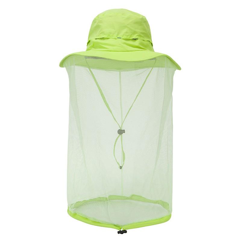 Wide Brim Sun Hat With Mesh Face Cover Fishing Hiking Outdoor UV Protection Breathable Foldable Nylon Cap