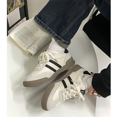 Retro Echt Lederen Duitse Trainingsschoenen voor Dames Lente en Zomer Nieuw Veelzijdig Ademend Zachte Zool Skateboard Schoenen Casual Sneaker
