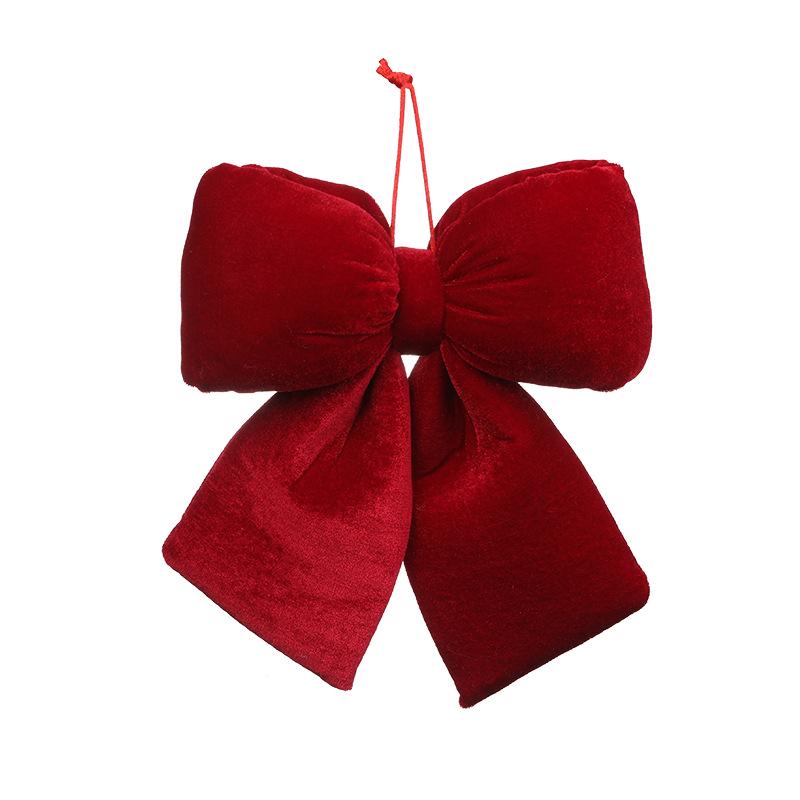 Red Velvet Christmas Bow Ornament for Tree and Wedding Decoration