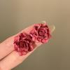 Silver needle resin simple and versatile flower stud earrings new Mori design earrings niche high-end earrings