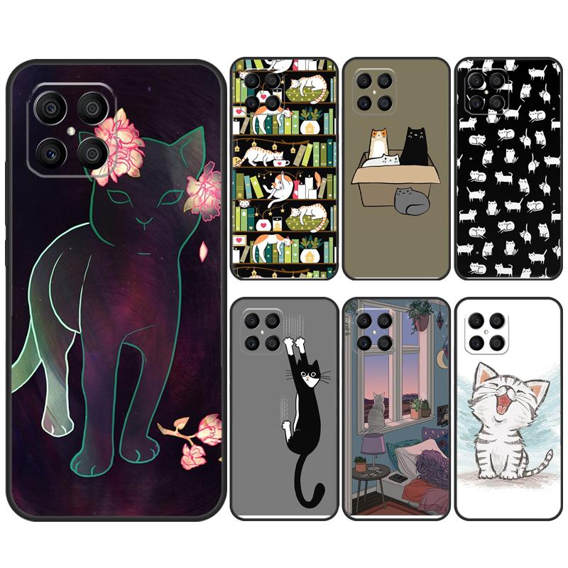 Cartoon Cute Cats For Honor Magic 6 Pro Magic 5 Lite 50 70 90 Lite X6 X7 X8 X9 X6a X7a X8a X9a X8b X9b Case