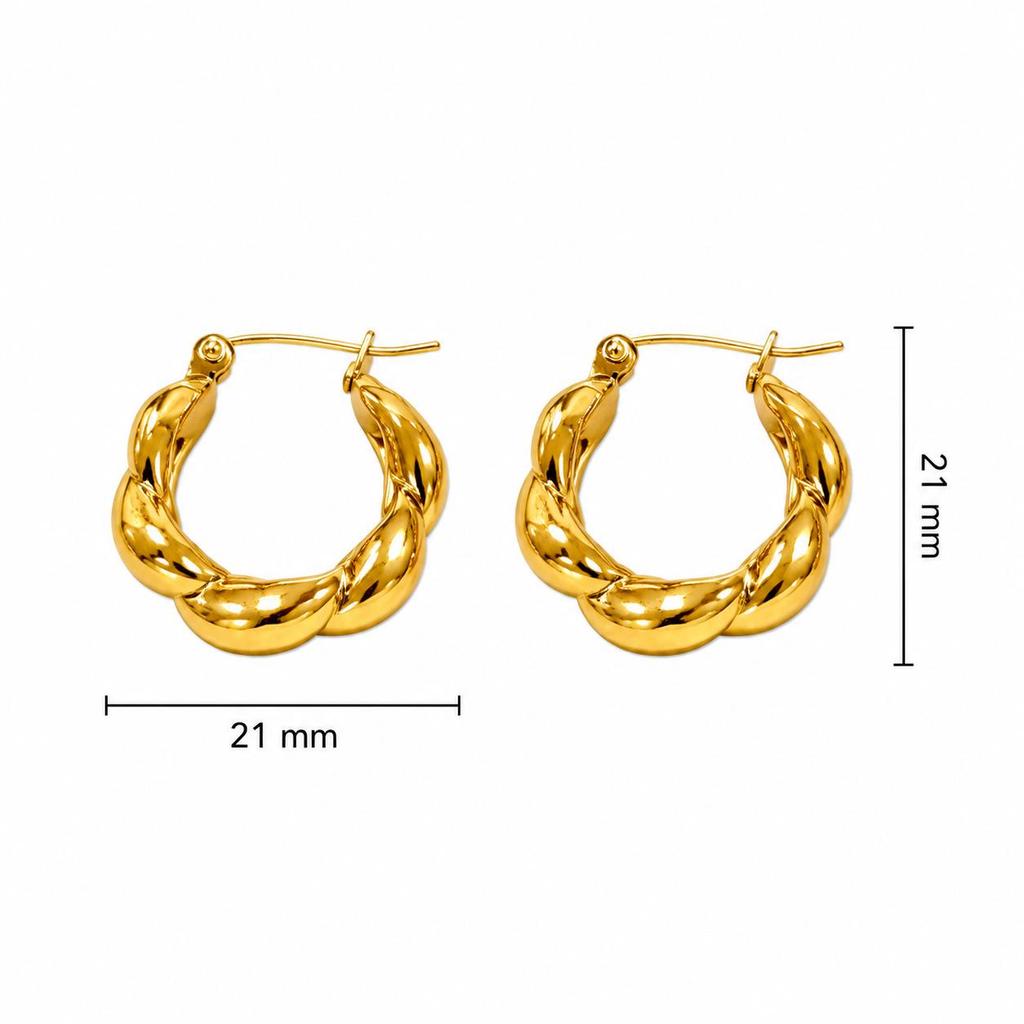 European & Korean Elegant Simple Round Stud Earrings - Circle Design, Stainless Steel