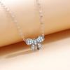Full Diamond Bow Necklace Female Korean Version Fashion Versatile Pendant Niche Design Sense ins Style Accessories