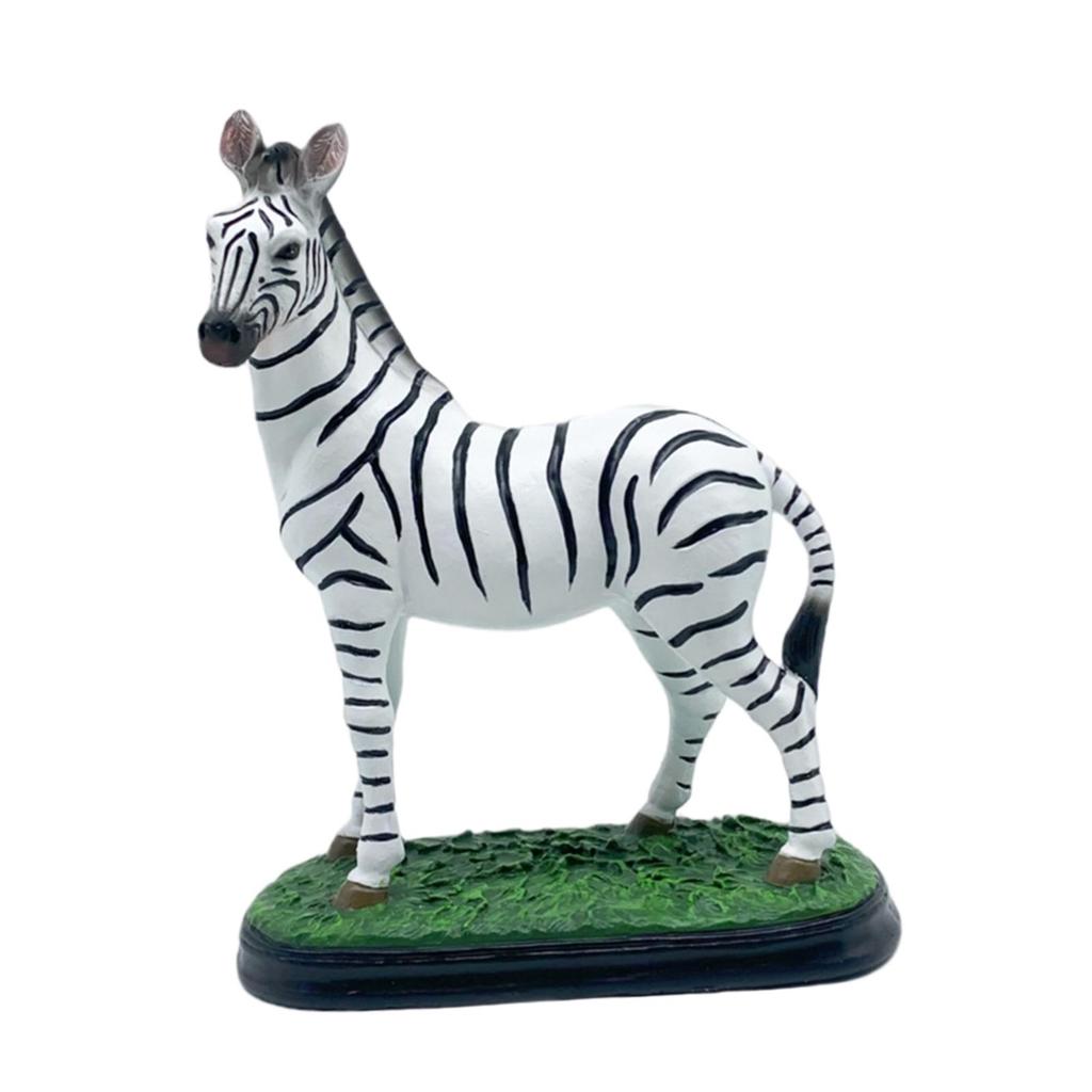 Striped Zebra Figurine Resin Miniature Animal Sculpture Desk Decoration Figure for Interior Home Decor