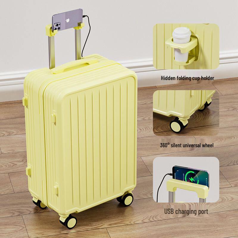 Stylish Women's Suitcase: Durable 20'' Pull-Handle, Large Capacity, Student-Friendly with Silent Wheels