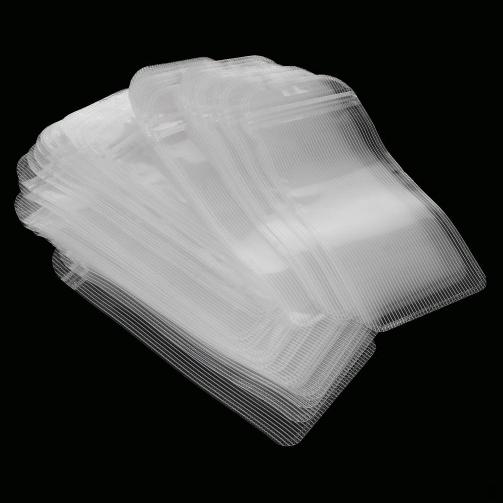 50pcs Bulk Clear PP Pouches Striped Zipper Jewelry Watch Storage