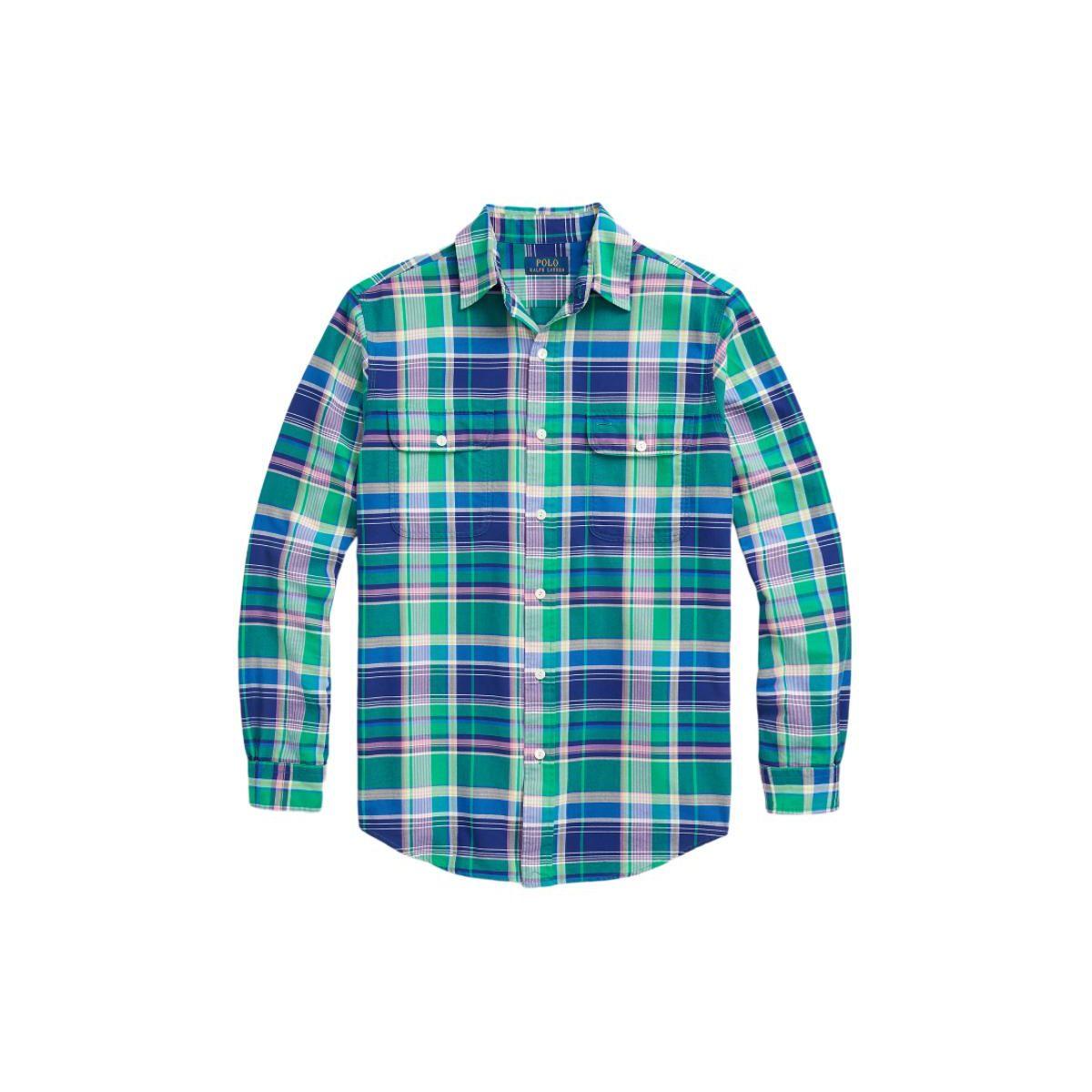 Ralph Lauren SS24 Plaid Point Collar Single Breasted Long Sleeve Shirt Men Multi Color MNPOWOV16823328-999 L