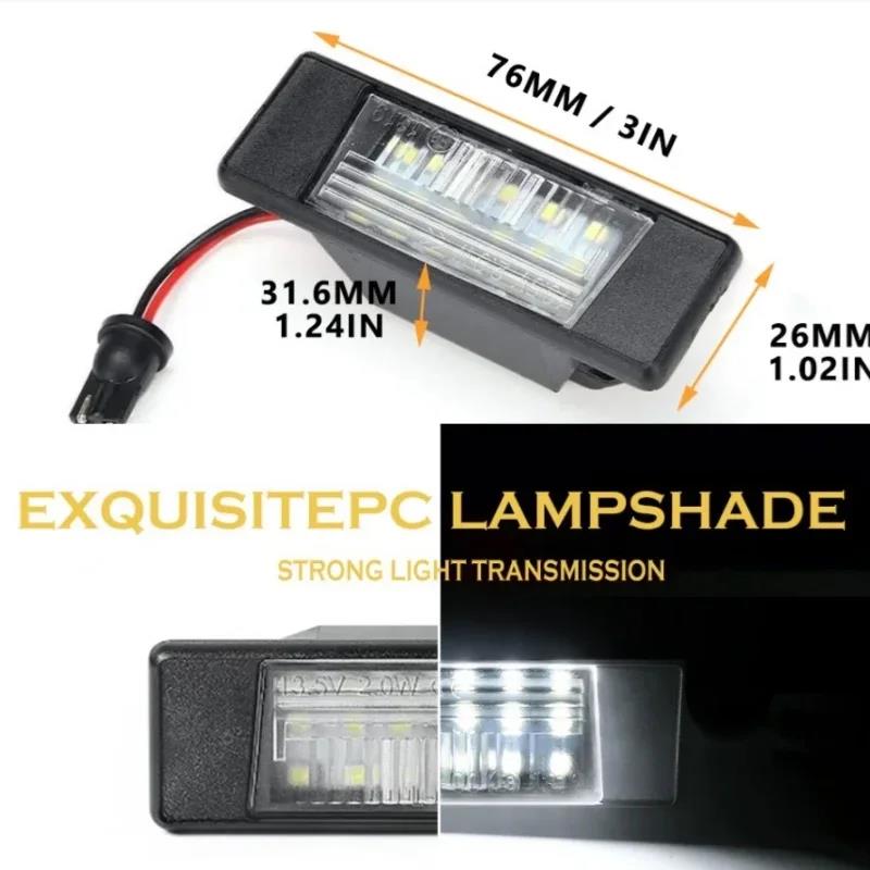 2pcs Number Lights For Nissan Qashqai Juke Micra Versa NV200 Note March Kicks X-Trail White LED Number License Plate Light Lamps License Plate Lights