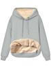 2023 Women's Winter Hooded Lambswool Pocket Sweatshirt Jacket