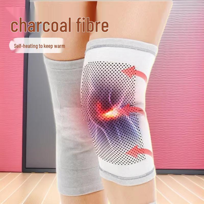 Self-Heating Tourmaline Knee Pads - Bamboo Charcoal, Four-Way Stretch, Unisex, All-Season Comfort