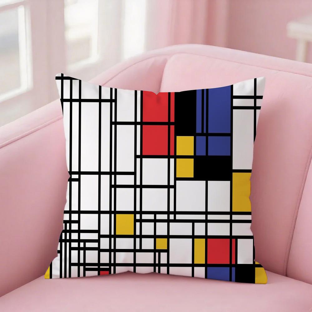 

Mondrian Pillow Case PillowCover Square PillowCase Sofa With For Pattern Comfortable Cushionsuitable All Kinds Of Room 12x12Inch