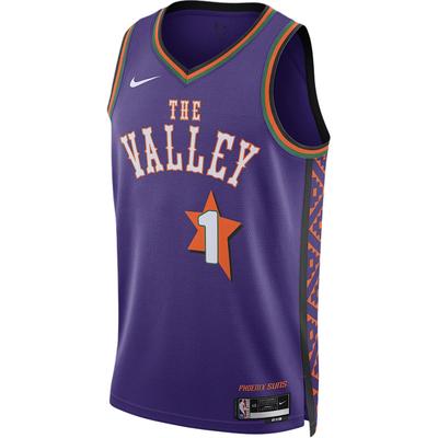 Dri-Fit NBA Phoenix Suns Devin Booker 24-25 City Edition Logo Rychleschnoucí Bezrukávový Basketbalový Dres Pánský dres Fialová FQ4356-504