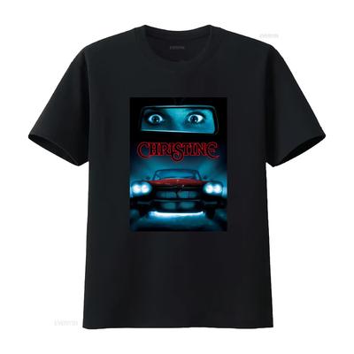 CHRISTINE Movie Poster T Shirt Black All Sizes Horror Car Design Vintage Style Perfect for Fans Vintage Washed Casual Stretch...