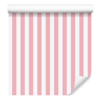 Wallpaper Stripes Coral and White for Living Room and Bedroom 50x1000