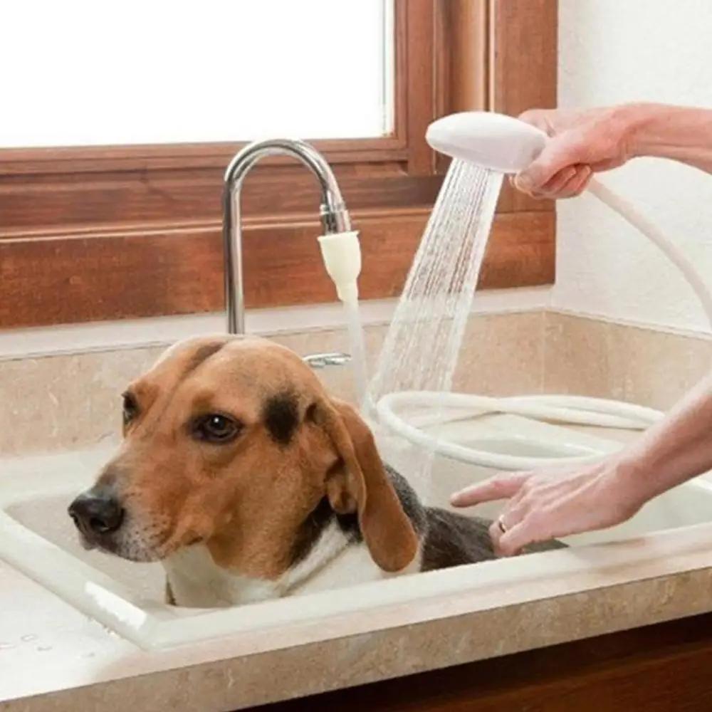 Tragbarer Handbrausekopf mit Wasserhahnaufsatz, Sprinkler für die Kopfwäsche von Haustieren, Hunden und Katzen