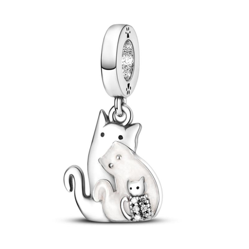 New Copper Charm Fit Original Bracelet Accessories Women Jewelry Pet Series Lucky Cat Mouse