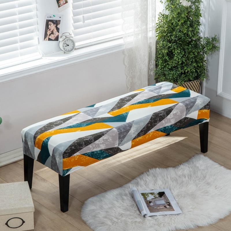 1Pc Long Bench Cover Stretch Polyester Removable Washable Anti-Dirty Piano Stool Chair Covers Living Room Bedroom Seat Protector