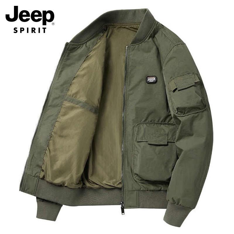 JEEP SPIRIT Men's Baseball Collar Flight Jacket