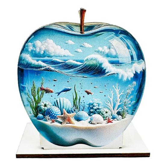 Wooden Napkin Holder, with High-Definition UV Printing Cartoon Design, Stable Base Napkin Dispenser for Kitchen Dining Table