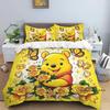A Set of Pooh Bear Themed Bedding, 3D Digitally Printed, All-season Polyester Duvet Cover and 2 Pillowcases.