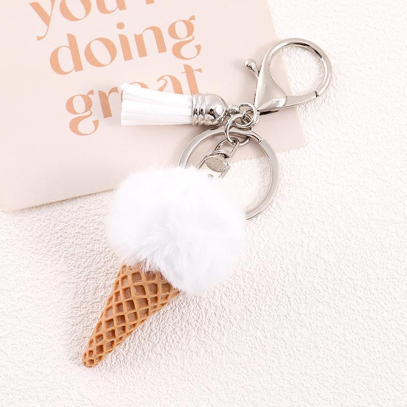 Women's Faux Mink Fur Ball Keychain with Tassel - Versatile Accessory for Bags & Phones