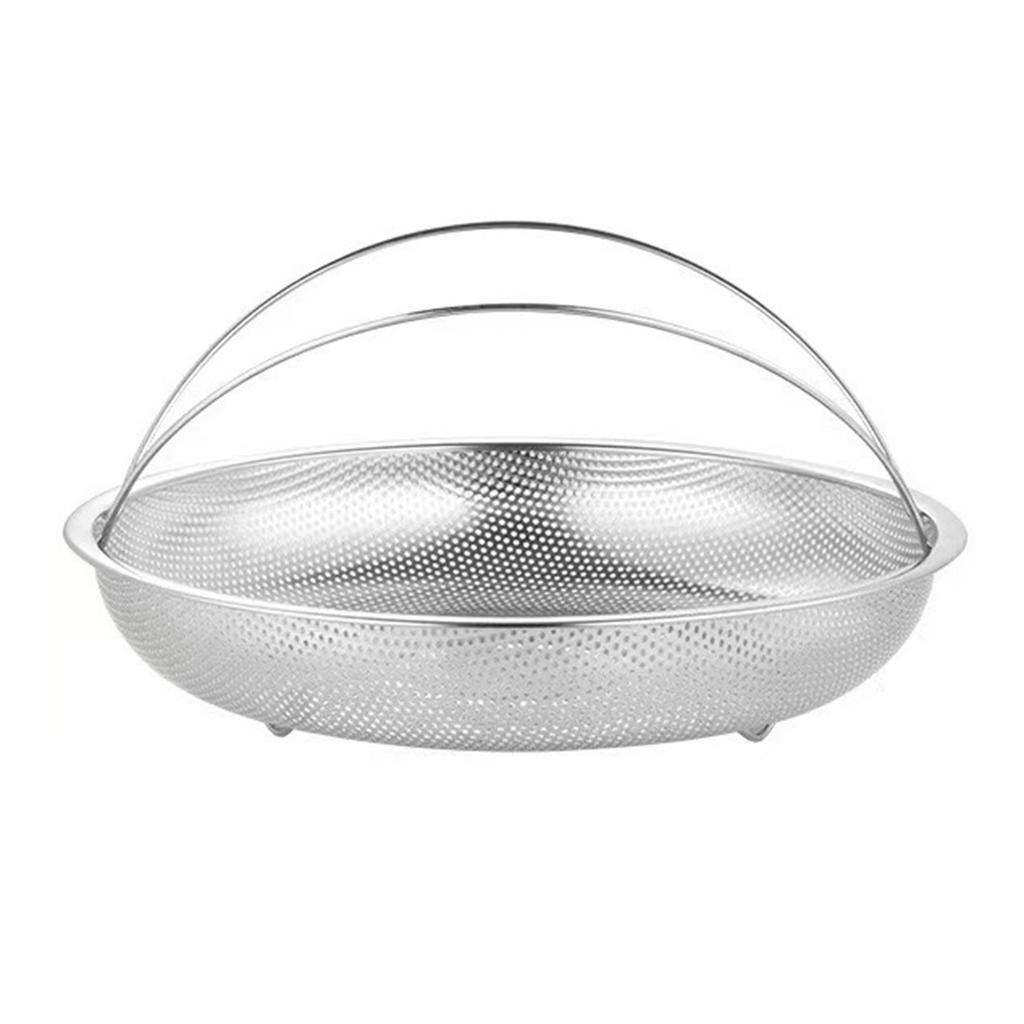 Multi-function Stainless Steel Steaming Tray Drain Basket Large Capacity Veggie Drain Basket For Home Use