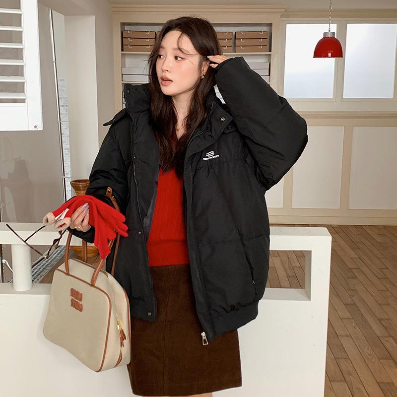 

Корейское утолщенное пуховое хлопковое пальто, Новое зимнее пальто-пуховик, Студенческое свободное хлопковое пальто, Теплая хлопковая куртка XL