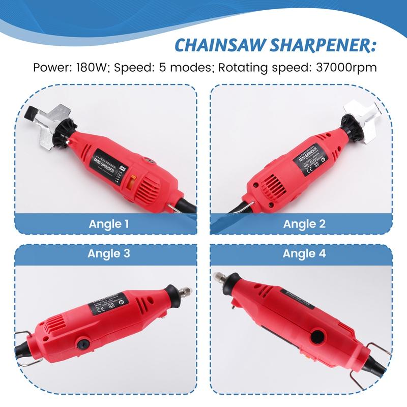 A96I-180W 5 Gears Electric Power Grinder Machine Electric Saw Grind Chainsaw Sharpening