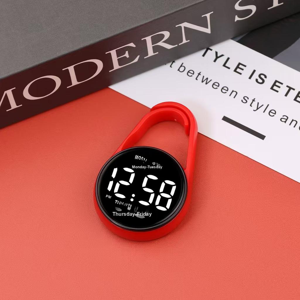 New Fashion LED Mini Electronic Watch Student Exam Special Waterproof Keychain Flashlight Strap Week Display