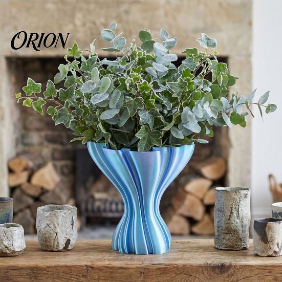 Vaso Stampa 3D Integrato Vasi Stampati, Elegante Vaso Pieghettato, Fioriera Minimalista Intrecciata Portafiori Decorativi Multiuso, Nordico