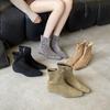 2025 autumn and winter new square head suede short heel temperament French fashion sexy beautiful women short boots