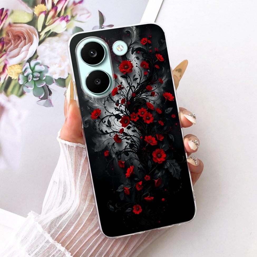 6.59'' Case For Xiaomi Poco X8 Pro 5G Cover Transparent Fashion Flowers Cute Cat Cool Painted Soft Casing 2511FPC34G