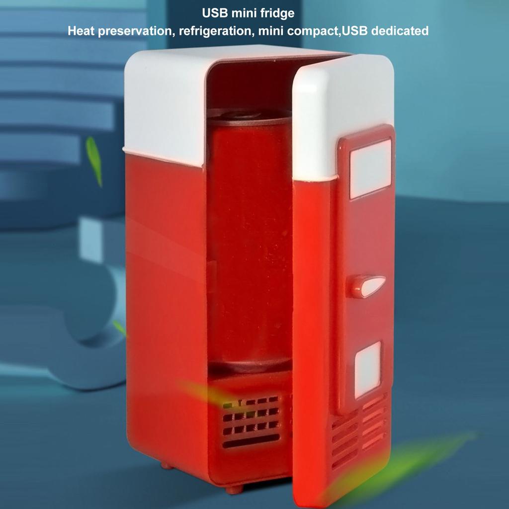 USB Mini Fridge Refrigeration Heating Freezing Travel Car Fridge Beverage Cooler Refrigerator Red